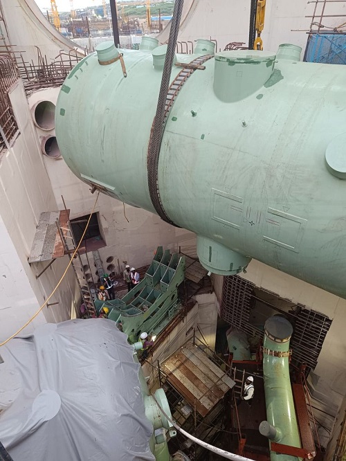 На сооружаемом «Росатомом» блоке № 4 АЭС «Куданкулам» (Индия) смонтированы парогенераторы